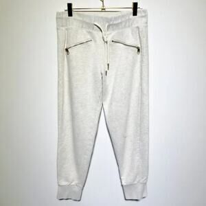H&M WOMENS L.O.G.G. WHITE ZIPPER POCKET JOGGERS